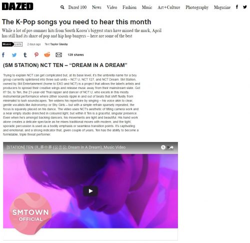 TEN - DAZED Online Magazine Website